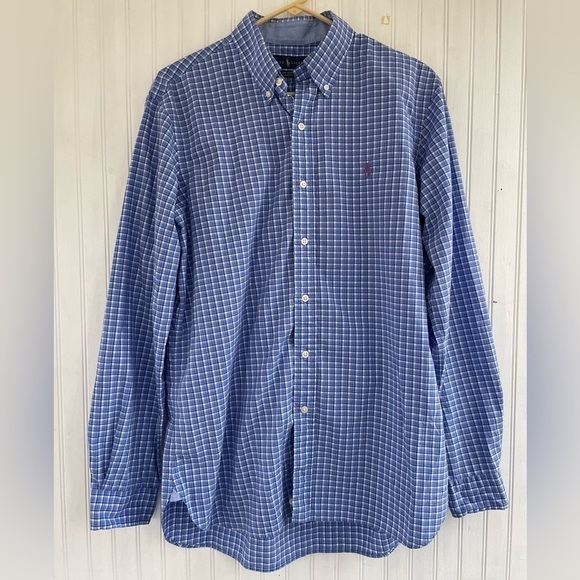 Ralph Lauren Other - Ralph Lauren Men's Blue White Pink Plaid Button Down Shirt Size Medium